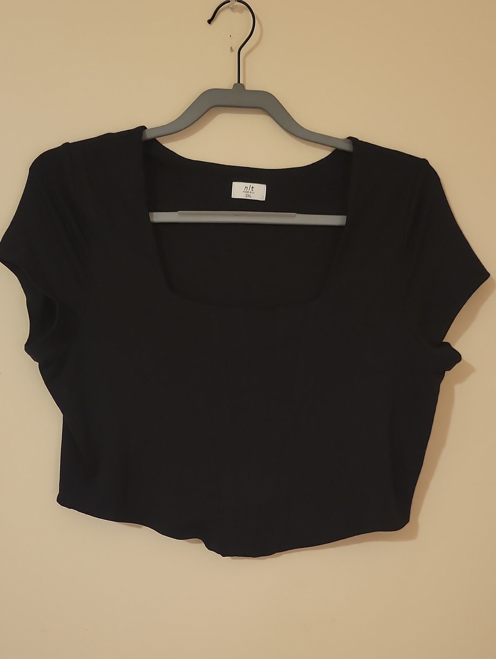 34G NLT Black Scoop Neck Crop Top - Women
